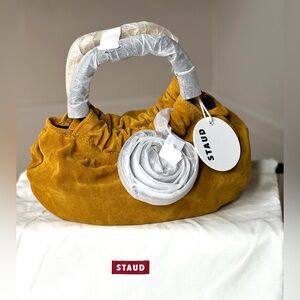 Brand NEW ! STAUD crossbody little purse in tan suede